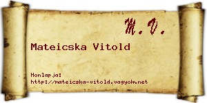 Mateicska Vitold névjegykártya